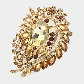 Oval Stone Accented Bouquet Pin Brooch