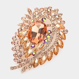 Oval Stone Accented Bouquet Pin Brooch