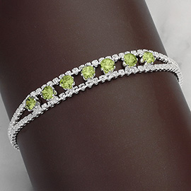 Round CZ Stone Paved Evening Bracelet