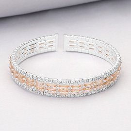 CZ Baguette Stone Accented Evening Bracelet