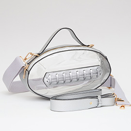 Football Shaped Transparent Crossbody Bag