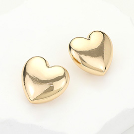 Metal Heart Stud Earrings