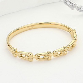 Stainless Steel Hardware Link Hinged Bangle Bracelet