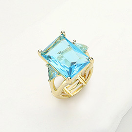 Rectangle Crystal Stretch Ring