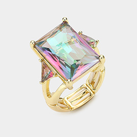 Rectangle Crystal Stretch Ring