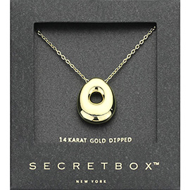 SECRET BOX_ -C- 14K Gold Dipped Bubble Initial Pendant Necklace