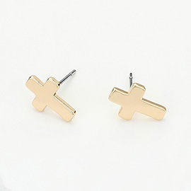 Metal Cross Stud Earrings