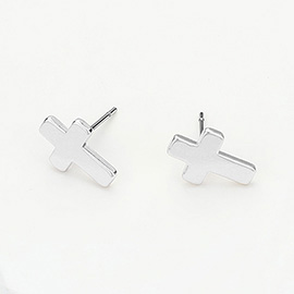 Metal Cross Stud Earrings