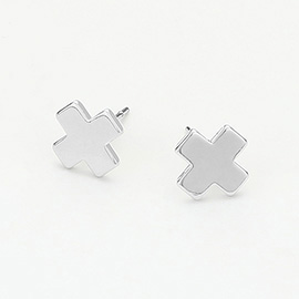 Metal Cross Stud Earrings