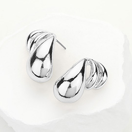 Metal Abstract Teardrop Earrings