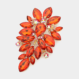 Marquise Stone Cluster Embellished Pin Brooch