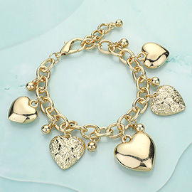 Metal Heart Charm Chain Bracelet