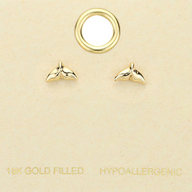 18K Gold Filled Whale Tale Stud Earrings