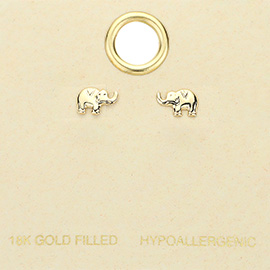 18K Gold Filled Elephant Stud Earrings