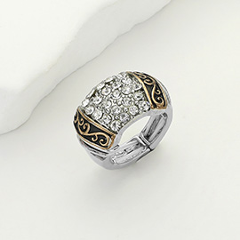 Stone Paved Western Dome Stretch Ring