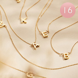 16PCS - Assorted Monogram Pendant Necklaces