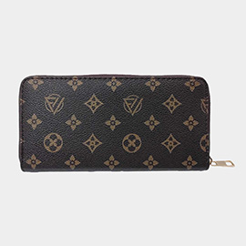 Patterned Faux Leather Long Wallet