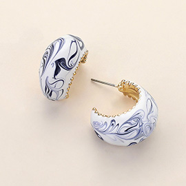 SECRET BOX_Ceramic Hoop Earrings