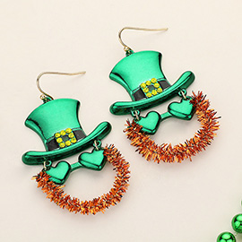 St Patricks Leprechaun Dangle Earrings