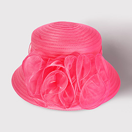 Mesh Flower Accented Dressy Hat