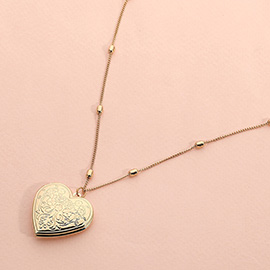 Heart Locket Pendant Necklace