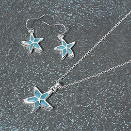 Sea Glass Starfish Pendant Necklace