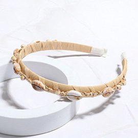 Puka Shell Beaded Raffia Headband