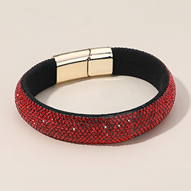 Felt Back Bling Studded Magnetic Bracelet