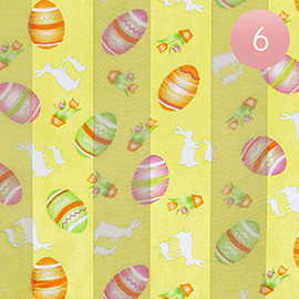 6PCS - Satin Striped Easter Egg Pattern Print Scarf