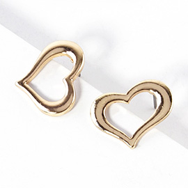 Open Heart Stud Earrings