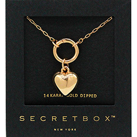 SECRET BOX_14K Gold Dipped Heart Pendant Necklace