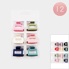 12 SET OF 6 - Matte Square Hair Claw Clips