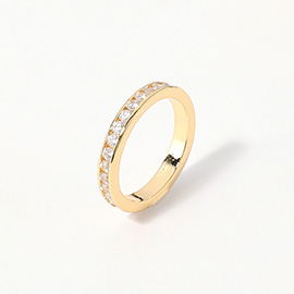 Gold Plated CZ Stone Paved Ring