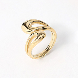 SECRET BOX_Stainless Steel Hypoallergenic Teardrop Tip Wrapped Ring