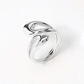 SECRET BOX_Stainless Steel Hypoallergenic Teardrop Tip Wrapped Ring