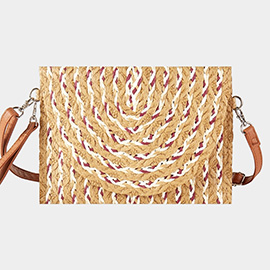 Multi Color Straw Clutch / Crossbody Bag