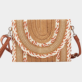 Multi Pattern Straw Clutch / Crossbody Bag