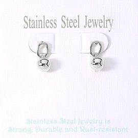 Stainless Steel Mini Ball Dangle Earrings