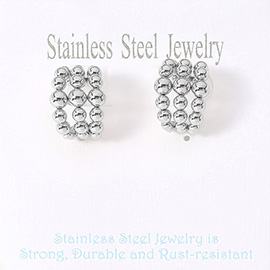 Stainless Steel Bubble Split Hoop Earrings