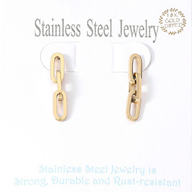 18K Gold Dipped Stainless Steel Chain Earrings