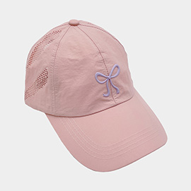 Rubber Bow Pointed Mesh Baseball Cap