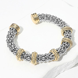 Two Tone Chunky Bubble Cuff Bracelet