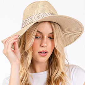 Tribal Aztec Pattern Straw Sun Hat