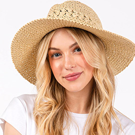 Crochet Straw Sun Hat