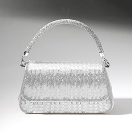 Rhinestone Bar Beads Studded Top Handle Evening Bag / Crossbody Bag