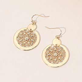 Metal Filigree Round Dangle Earrings