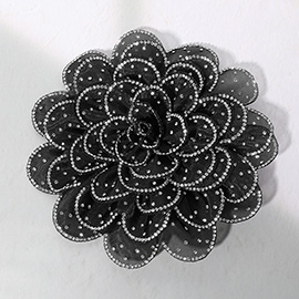 Bling Studded Fabric Flower Brooch / Hair Clip