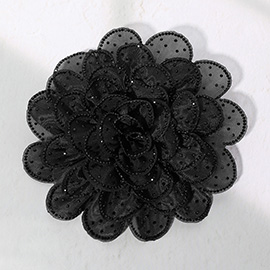 Bling Studded Fabric Flower Brooch / Hair Clip