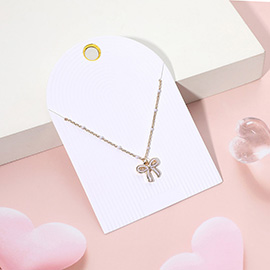 Enamel Bow Pendant Necklace