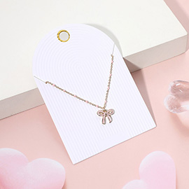 Enamel Bow Pendant Necklace